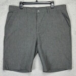 Matte Grey The Original Chino Shorts Mens 38 Grey Pinstripe Golf Flat Front Logo